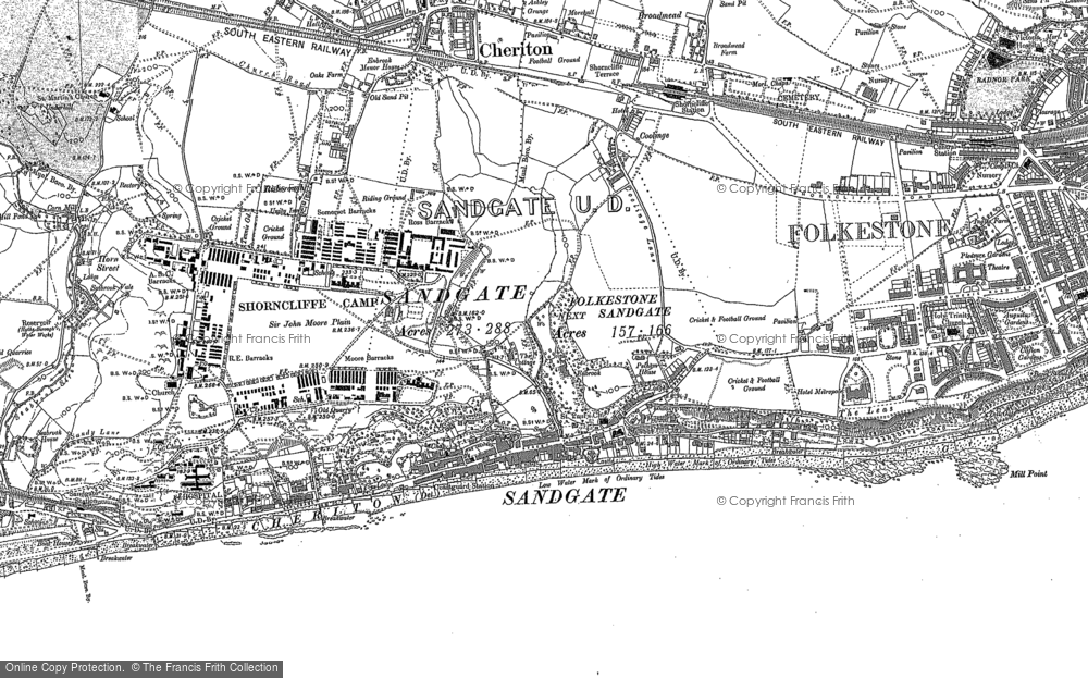 Old Map of Sandgate, 1906 in 1906