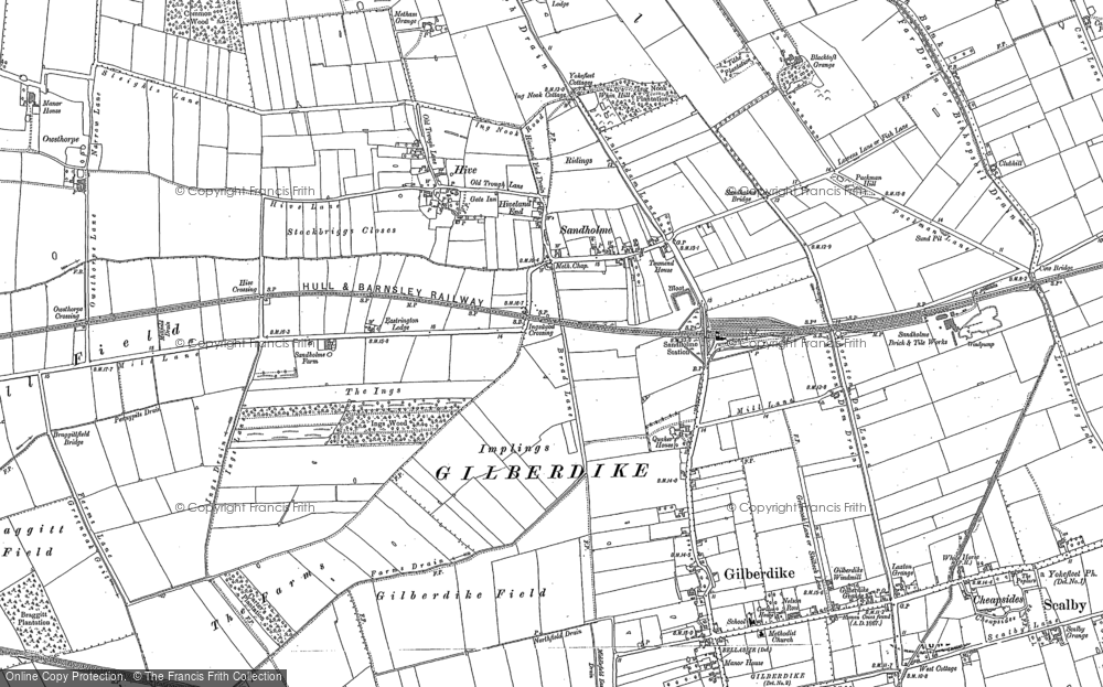 Old Map of Historic Map covering Blacktoft Grange in 1889