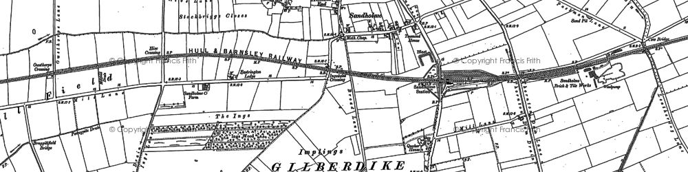 Old map of Blacktoft Grange in 1889