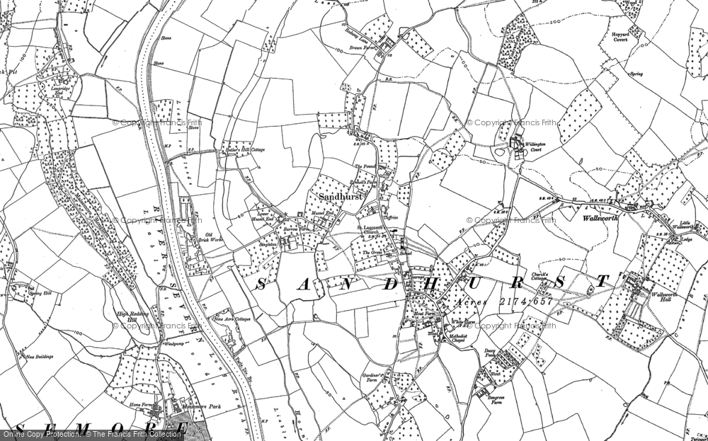 Old Map of Sandhurst, 1883 in 1883