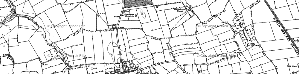 Old map of Breckenbrough Grange in 1891