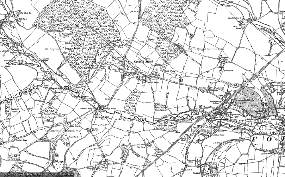 Old Map of Historic Map covering Wilkins's Coomb in 1895