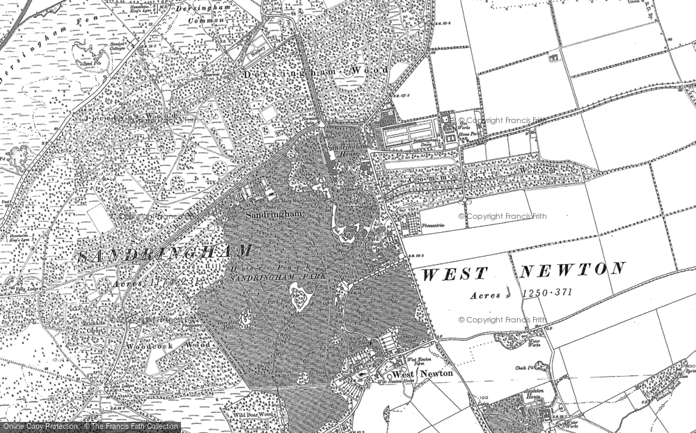 Old Map of Sandringham, 1884 - 1904 in 1884
