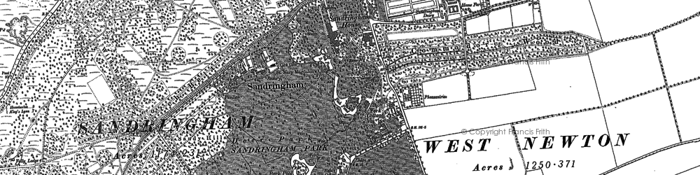 Old map of Sandringham in 1884