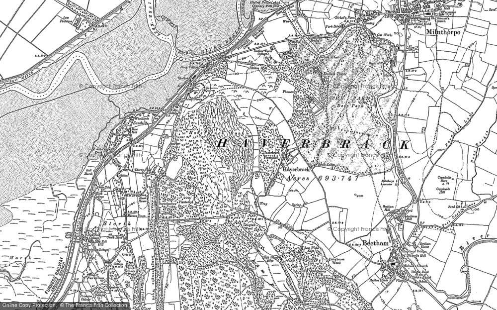 Old Map of Historic Map covering Wray Cott in 1911
