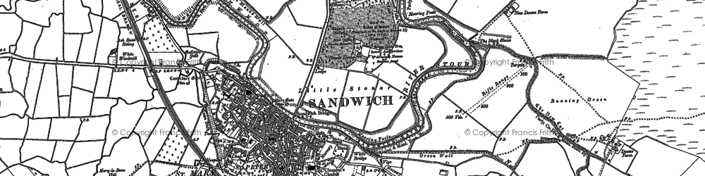 Old map of Sandwich in 1896
