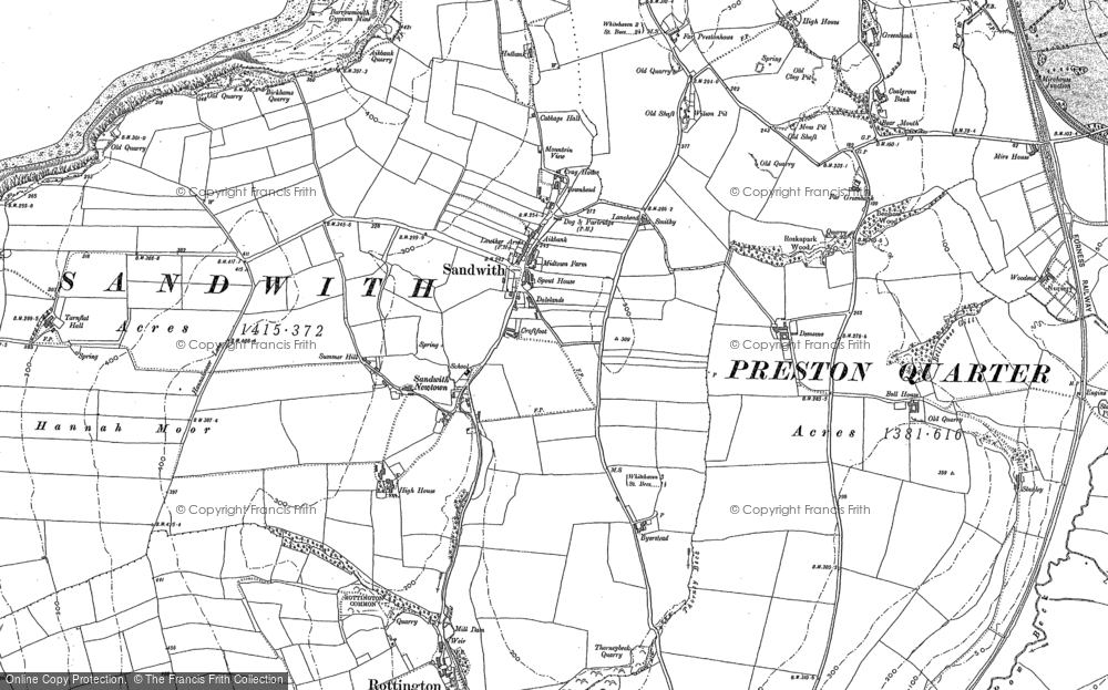 Old Map of Historic Map covering Lanehead in 1923