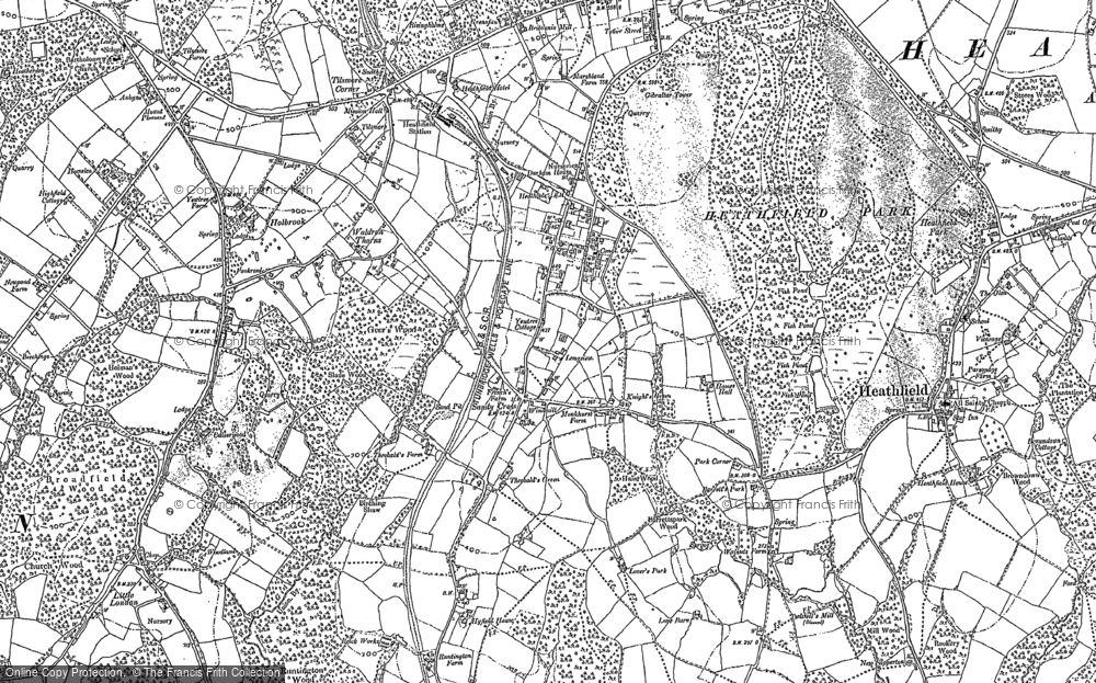 Old Map of Sandy Cross, 1897 - 1898 in 1897