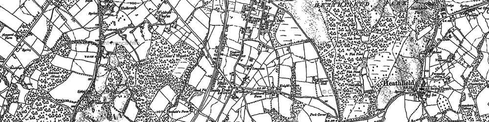 Old map of Sandy Cross in 1897