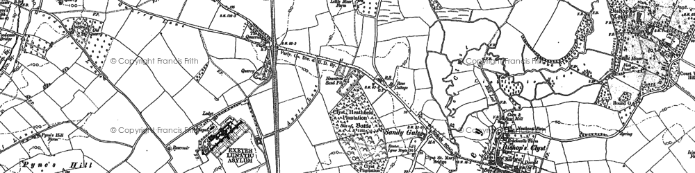 Old map of Sandy Gate in 1887