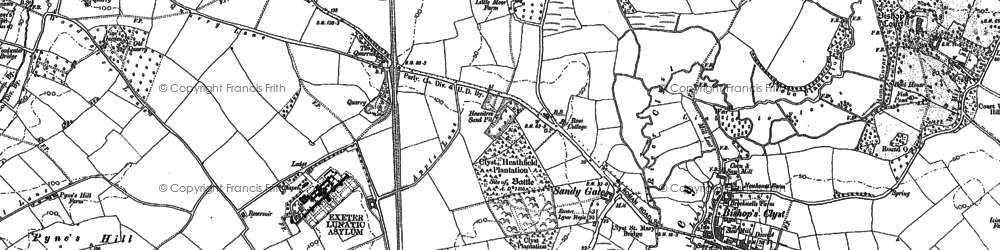 Old map of Digby & Sowton Station in 1887