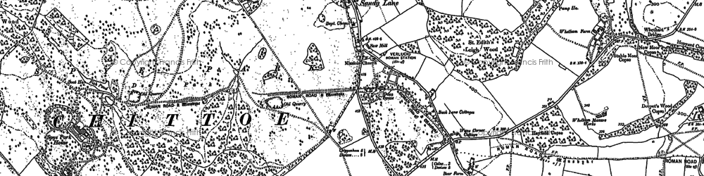 Old map of Sandy Lane in 1899