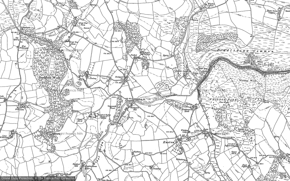 Old Map of Historic Map covering Withecombe in 1884