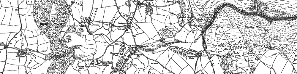 Old map of Whiddon in 1884