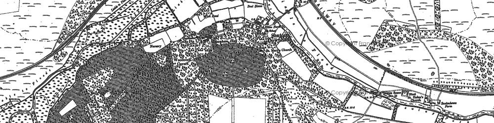 Old map of Santon Downham in 1903
