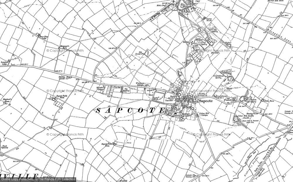 Old Map of Sapcote, 1901 in 1901