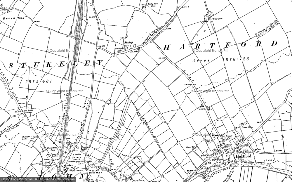 Old Map of Sapley, 1885 - 1887 in 1885