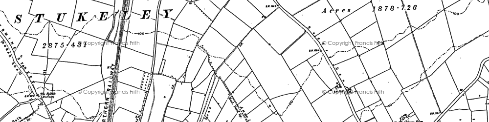 Old map of Sapley in 1885