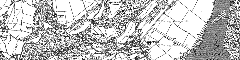 Old map of Broad Ride in 1882
