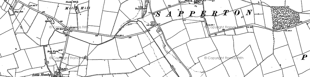 Old map of Sapperton in 1886