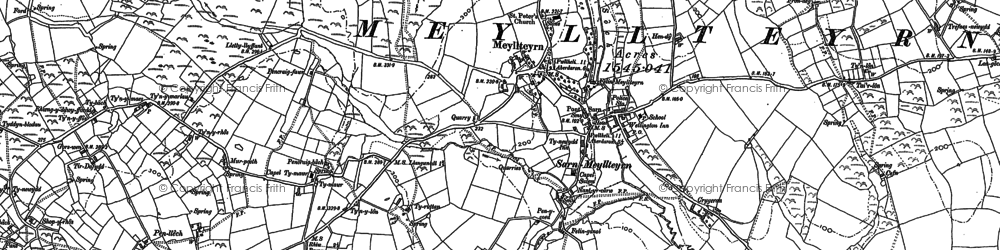 Old map of Sarn Mellteyrn in 1888