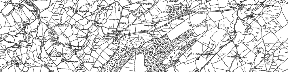 Old map of Sarnau in 1886