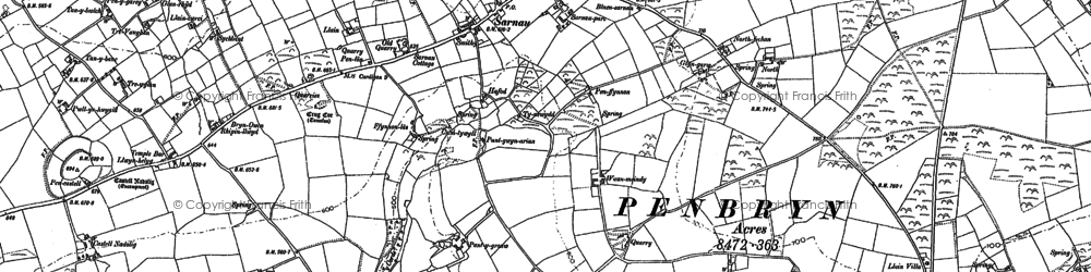 Old map of Penmorfa in 1904
