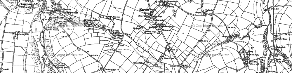 Old map of Saron in 1887