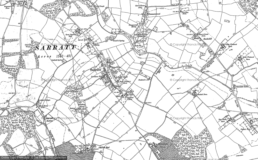 Old Map of Historic Map covering Belsize in 1923