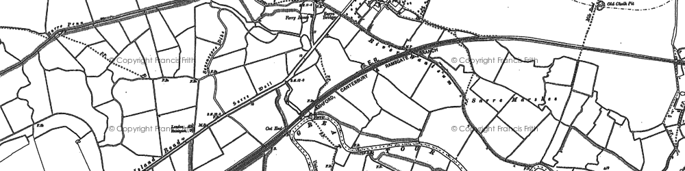 Old map of Sarre in 1896