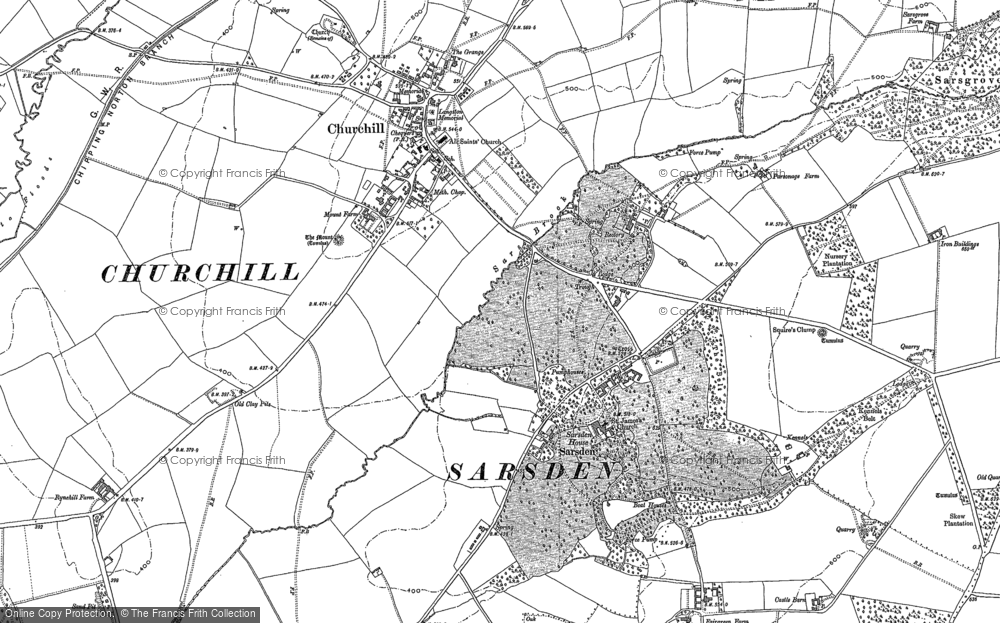 Old Map of Sarsden, 1898 in 1898