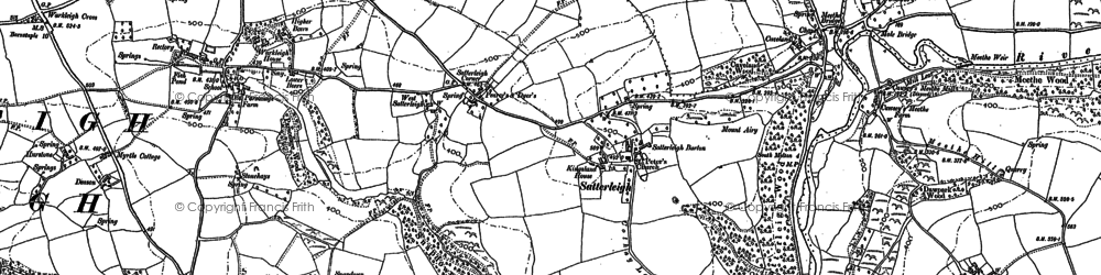Old map of Satterleigh in 1886