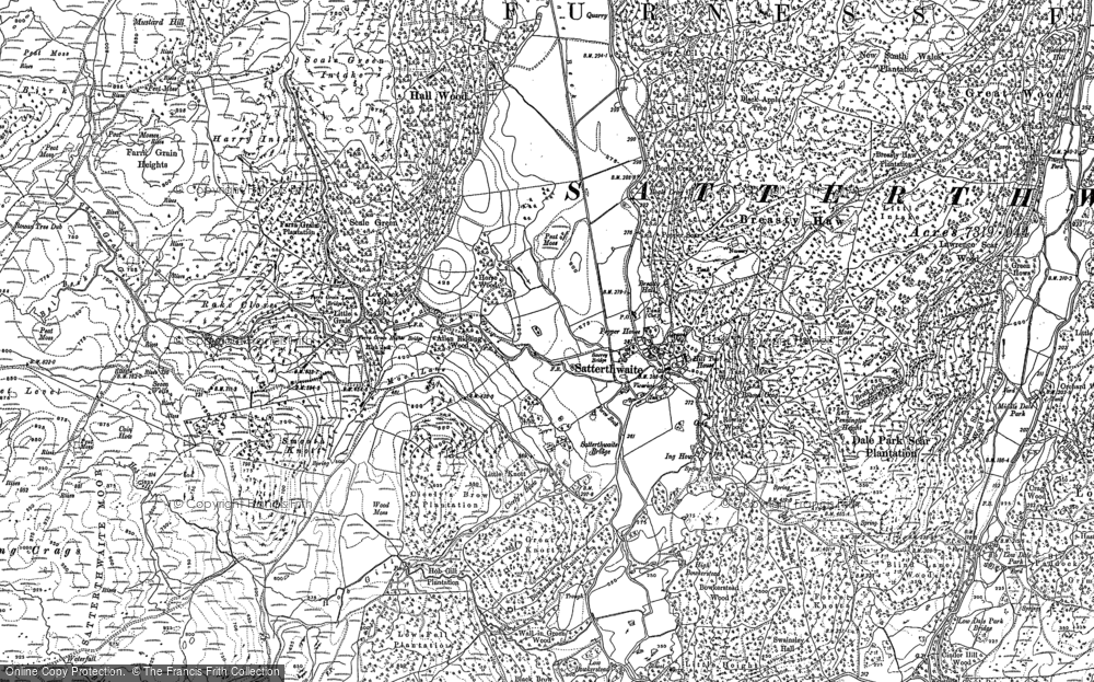 Old Map of Historic Map covering Breasty Haw in 1912