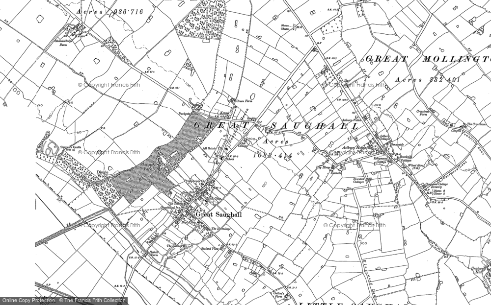 Old Map of Saughall, 1897 - 1909 in 1897