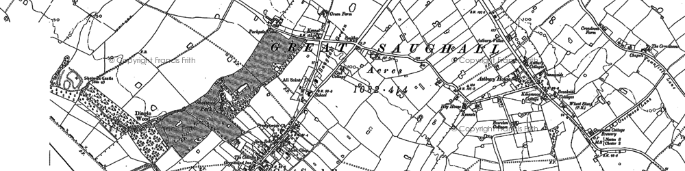 Old map of Saughall in 1897