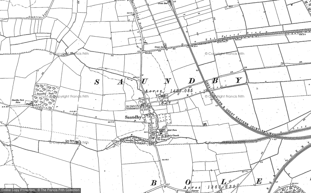 Old Map of Saundby, 1898 in 1898