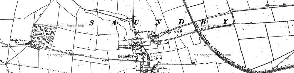 Old map of Saundby in 1898