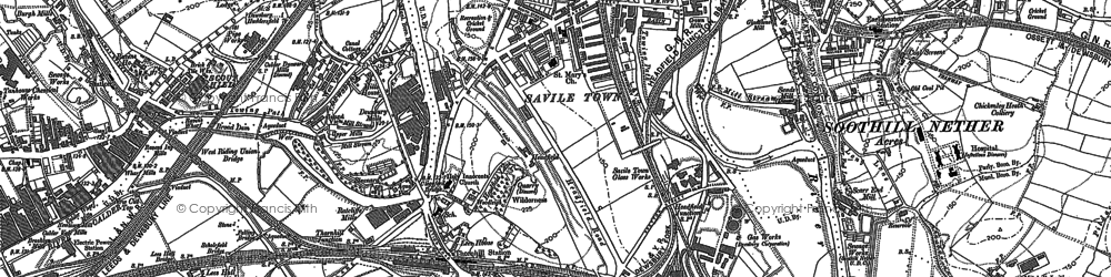 Old map of Savile Town in 1892