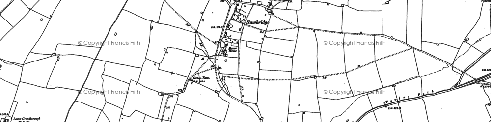 Old map of Sawbridge in 1899