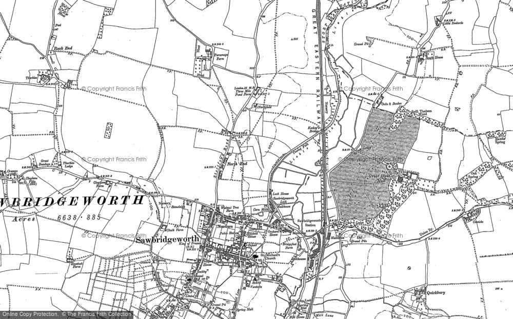 Old Map of Sawbridgeworth, 1896 - 1947 in 1896