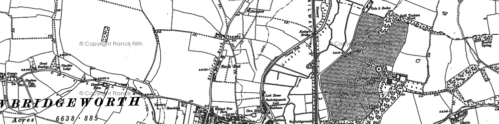 Old map of Sawbridgeworth in 1896