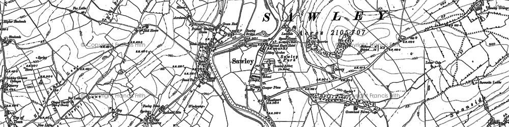 Old map of Sawley in 1893