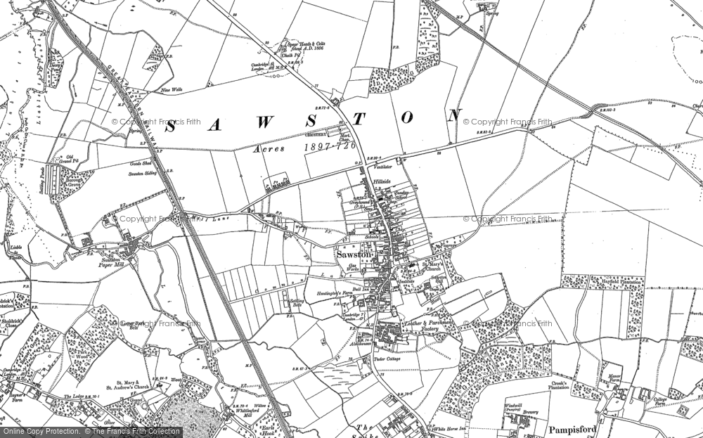 Old Map of Sawston, 1885 in 1885