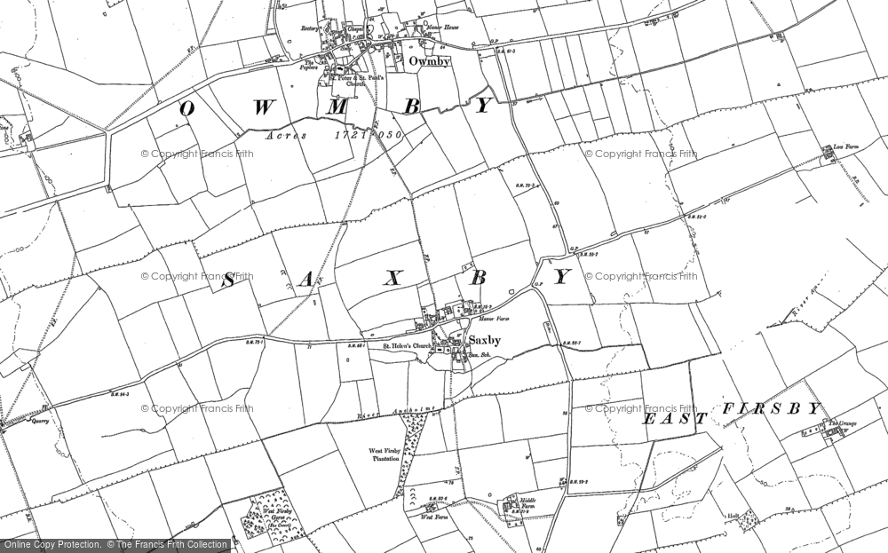 Old Map of Saxby, 1885 - 1886 in 1885