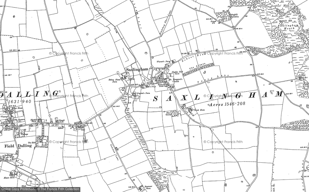 Old Map of Saxlingham, 1885 - 1886 in 1885