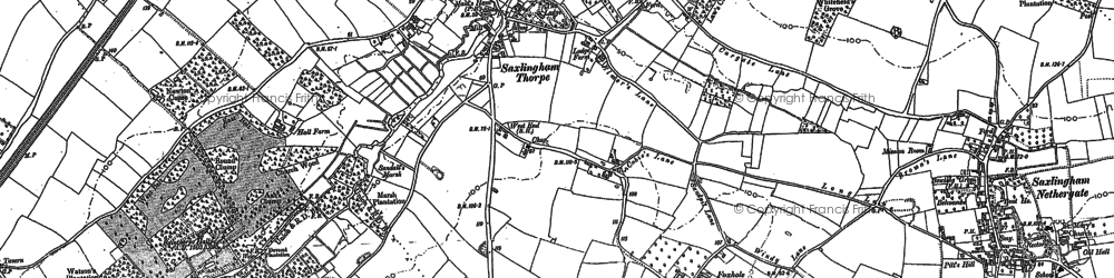 Old map of Foxhole in 1880