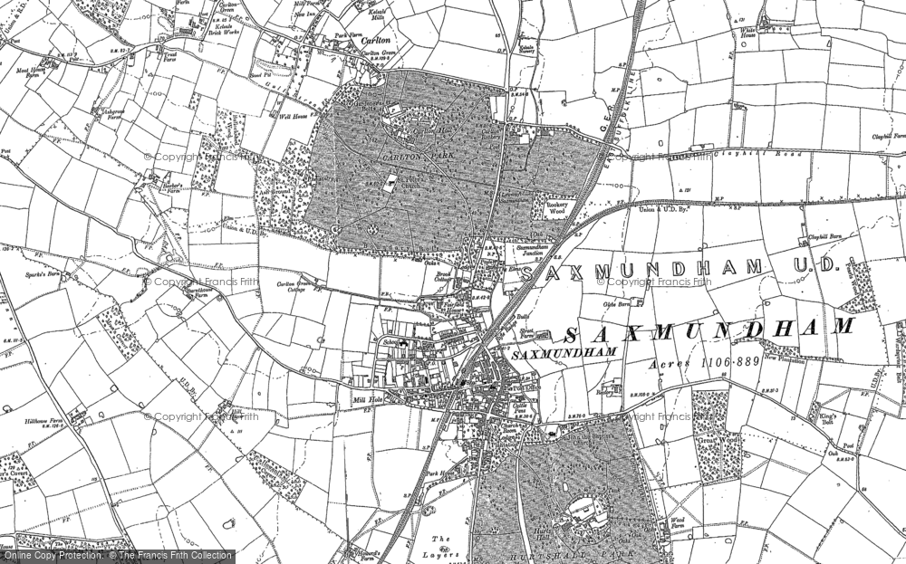 Old Map of Saxmundham, 1882 - 1883 in 1882