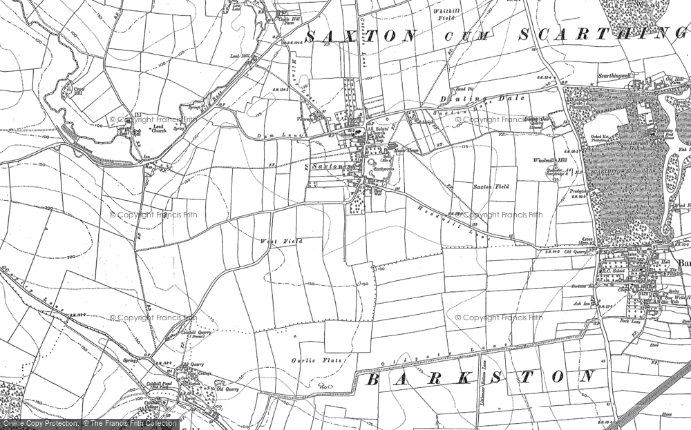 Old Map of Saxton, 1890 in 1890