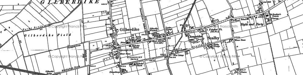 Old map of Scalby in 1888
