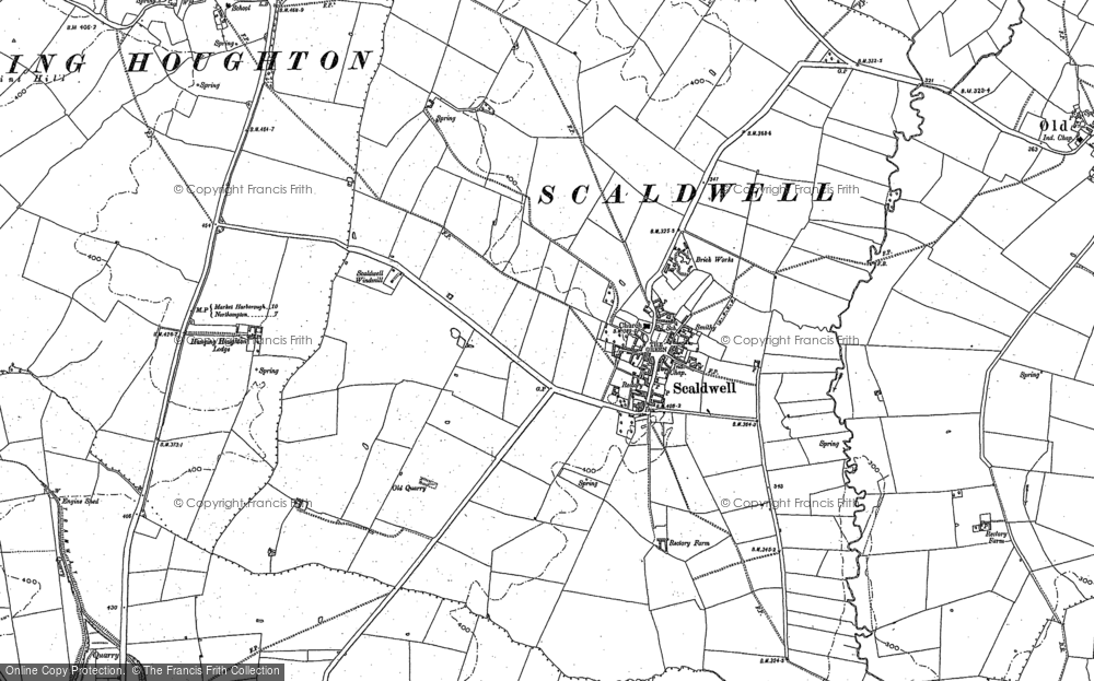 Old Map of Scaldwell, 1884 in 1884